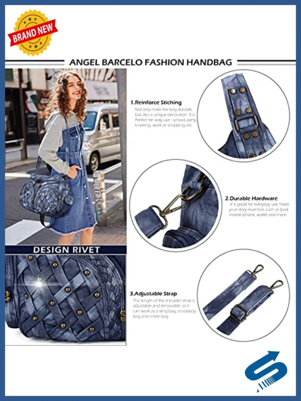 Large Hobo Shoulder Bag Soft PU Leather Tote with Multiple Pockets